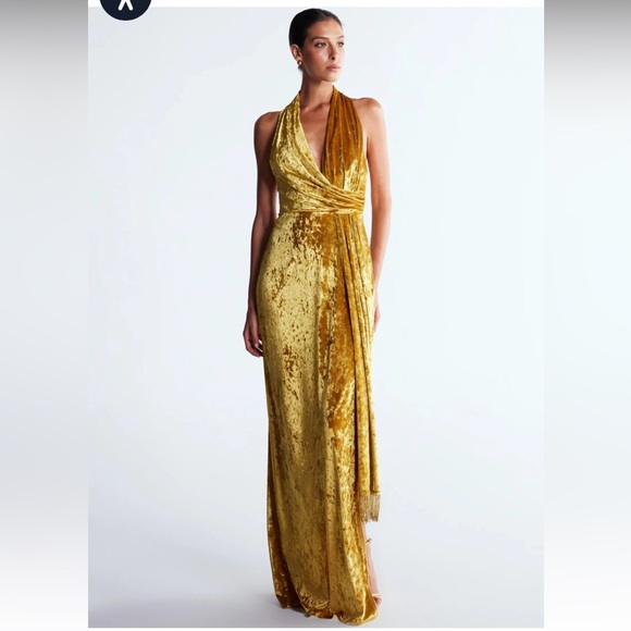 Better Days RUTH Gold Velvet Dress - Picture 3 of 4